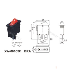 KCD1-110 công tắc ON-OFF 2Pin 10A màu đỏ