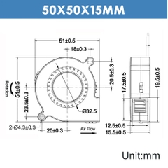 Quạt Turbo 5015 12VDC