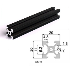 Nhôm định hình 2020 V-Slot Đen - YÊU CẦU ĐẶT TRƯỚC