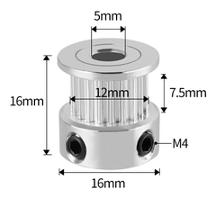 Pulley GT2 20 răng bản 6mm trục 8mm