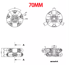 Bánh xe đa hướng Omni Wheel 70mm cho Robot đa hướng