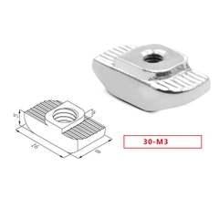 Tán T, tán bỏ sau nhôm định hình 3030 - M3, M4, M5, M6