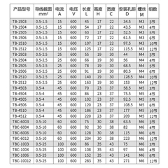 TB2506 Terminal Khối Tủ Điện 6 Cực 25A 600V Cỡ Dây 0.5-2.5mm