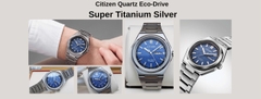 Citizen Quartz Eco-Drive Super Titanium AW0130-85L – Đồng Hồ Nhật Bản Cao Cấp, Mặt xanh dương