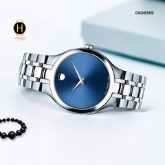 Đồng Hồ Nam Movado Quartz Collection Blue 0606369 Dây Thép Mặt Xanh.