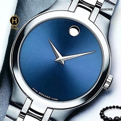 Đồng Hồ Nam Movado Quartz Collection Blue 0606369 Dây Thép Mặt Xanh.