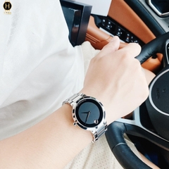 Đồng Hồ Nam Movado Quartz Modern Classic 0607119 Dây Thép Trắng Mặt Đen
