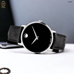 Đồng Hồ Nam Movado Quartz 0607194 Dây Da Đen Mặt Đen