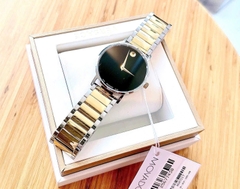 Đồng Hồ Nam Movado Quartz 0607217 Dây Thép Demi Gold Mặt Đen.