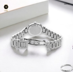 Đồng Hồ Nữ Movado Quartz 0607288 Dây Thép Trắng Mặt Đen.