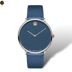 Đồng Hồ Nam Movado Quartz Modern 47 Navy 0607392 Dây Da Xanh Navy Mặt Xanh