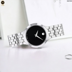 Đồng Hồ Nữ Movado Quartz 0607418 Veturi Dây Thép Mặt Đen