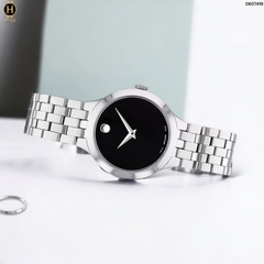 Đồng Hồ Nữ Movado Quartz 0607418 Veturi Dây Thép Mặt Đen