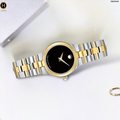 Đồng Hồ Nữ Movado Quartz 0607445 Juro Museum Dây Thép Demi Vàng Mặt Đen