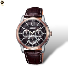 Đồng Hồ Nam Citizen Automatic Collection Mechanical Multi-Hands NB2004-18W  Dây Da Nâu Mặt Nâu