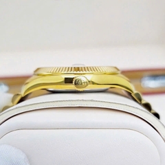 Đồng Hồ Cặp Sunrise Quartz 1255SA  2255SA Dây Sắt Vàng Mặt Trắng ( Giá 1 Chiếc )