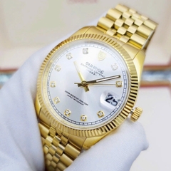 Đồng Hồ Cặp Sunrise Quartz 1255SA  2255SA Dây Sắt Vàng Mặt Trắng ( Giá 1 Chiếc )