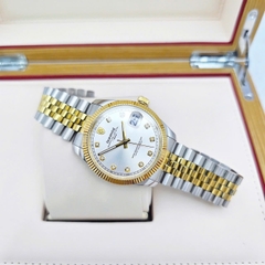 Đồng Hồ Cặp Sunrise Quartz 1255SA 2255SA Dây Thép Demi Gold Mặt Trắng ( Giá 1 Chiếc )