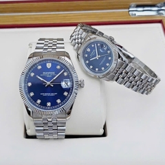 Đồng Hồ Cặp Sunrise Quartz 1255SA 2255SA Thép Trắng Blue ( Giá 1 Chiếc )