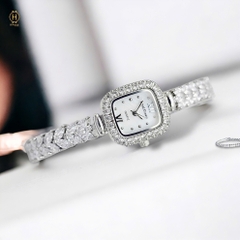Đồng hồ Royal Crown 1514 Lắc Tay Vuông Dây Sắt Đính Đá