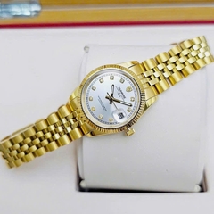 Đồng Hồ Cặp Sunrise Quartz 1255SA  2255SA Dây Sắt Vàng Mặt Trắng ( Giá 1 Chiếc )