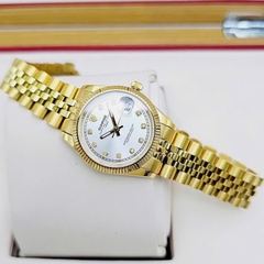 Đồng Hồ Cặp Sunrise Quartz 1255SA  2255SA Dây Sắt Vàng Mặt Trắng ( Giá 1 Chiếc )