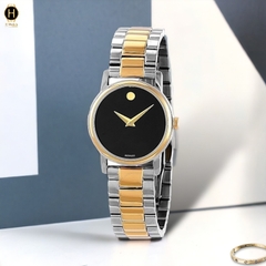 Đồng Hồ Nữ Movado Quartz 2100018 Dây Thép Demi Vàng Mặt Đen