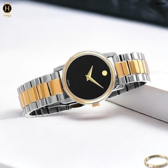 Đồng Hồ Nữ Movado Quartz 2100018 Dây Thép Demi Vàng Mặt Đen