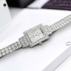 Đồng Hồ Nữ Royal Crown Quartz 3585 Thép Trắng