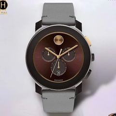 Đồng Hồ Nam Movado Quartz Large Bold Chronograph 3600445 Dây Da Xám Mặt Nâu