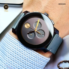Đồng Hồ Nam Movado Quartz Large Bold Chronograph 3600445 Dây Da Xám Mặt Nâu