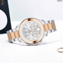 Đồng Hồ Unisex Movado Quartz Chronograph Bold 3600547 Dây Thép Demi Vàng Hồng Mặt Trắng