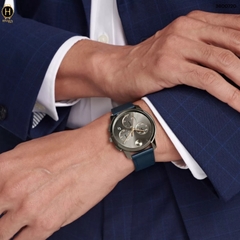 Đồng Hồ Nam Movado Quartz Chronograph Bold Thin 3600720 Dây Da Xanh Mặt Xám