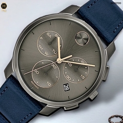 Đồng Hồ Nam Movado Quartz Chronograph Bold Thin 3600720 Dây Da Xanh Mặt Xám