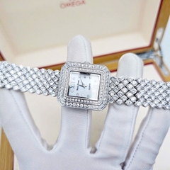 Đồng Hồ Nữ Royal Crown Quartz 3619M Thép Trắng Mặt Full Đá