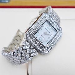 Đồng Hồ Nữ Royal Crown Quartz 3619M Thép Trắng Mặt Full Đá