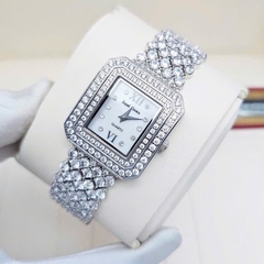 Đồng Hồ Nữ Royal Crown Quartz 3619M Thép Trắng Mặt Full Đá