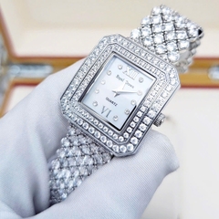 Đồng Hồ Nữ Royal Quartz 3619M Thép Trắng Mặt Trắng Viền Đá