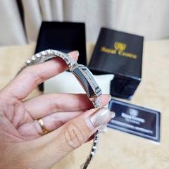 Đồng Hồ Nữ Royal Crown Quartz 3619M Thép Trắng Mặt Full Đá