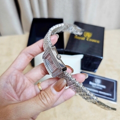 Đồng Hồ Nữ Royal Crown Quartz 3619M Thép Trắng Mặt Full Đá