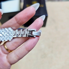 Đồng Hồ Nữ Royal Crown Quartz 3619M Thép Trắng Mặt Full Đá