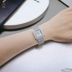 Đồng Hồ Nữ Royal Crown Quartz 3619M Thép Trắng Mặt Full Đá