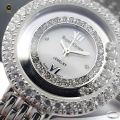 Đồng Hồ Nữ Royal Crown Quartz 3628 Thép Trắng