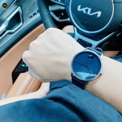 Đồng Hồ Nam Movado Quartz Face Grey Ion-Plated 3640004 Dây Da Xanh Mặt Xanh