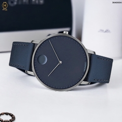Đồng Hồ Nam Movado Quartz Face Grey Ion-Plated 3640004 Dây Da Xanh Mặt Xanh