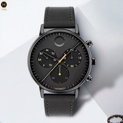 Đồng Hồ Nam Movado Quartz Chronograph Face 3640039 Dây Da Đen Mặt Đen