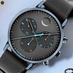 Đồng Hồ Nam Movado Quartz Chronograph 3640056 Face Strap Dây Da Mặt Đen