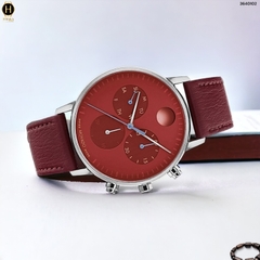 Đồng Hồ Nam Movado Quartz Chronograph 3640102 Face Dây Da Đỏ Mặt Đỏ