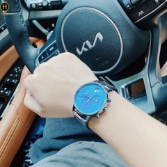 Đồng Hồ Nam Movado Quartz Chronograph Face 3640104 Dây Thép Mặt Xanh