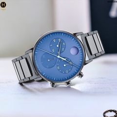 Đồng Hồ Nam Movado Quartz Chronograph Face 3640104 Dây Thép Mặt Xanh